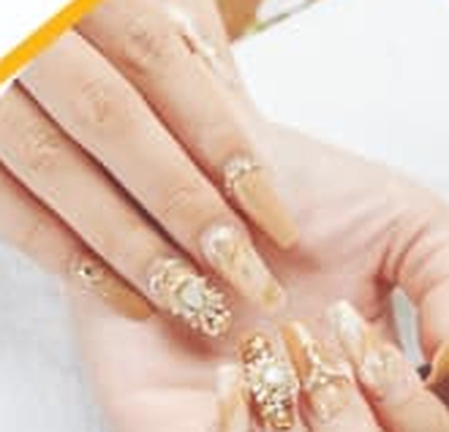 Gel colour with hand-set nail art — Nail in Pratunam, Bangkok