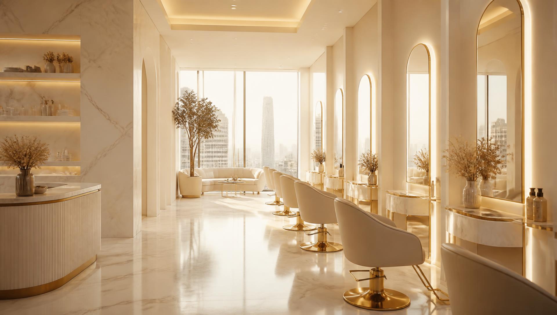 Calm interior of Beauty Society, a premium beauty salon in Bangkok